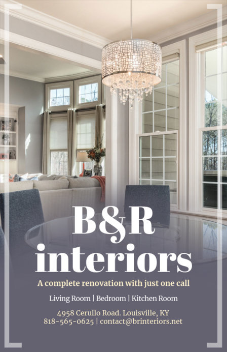 Flyer Maker for Home Design Interior with Home Images