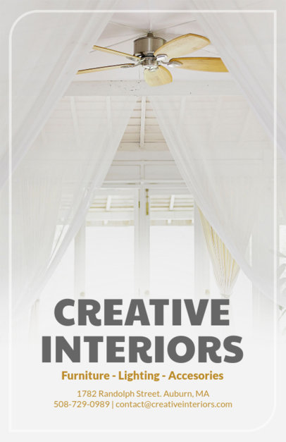 Flyer Template with Bold Fonts and White Home Interiors