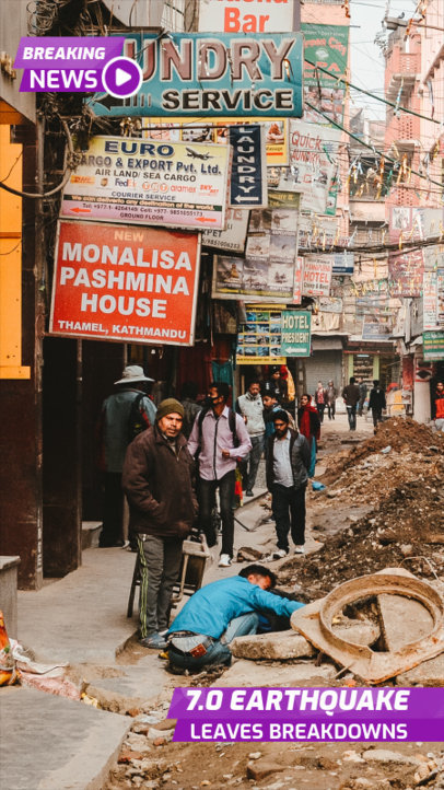 Instagram Story Design Creator for a Breaking News Report