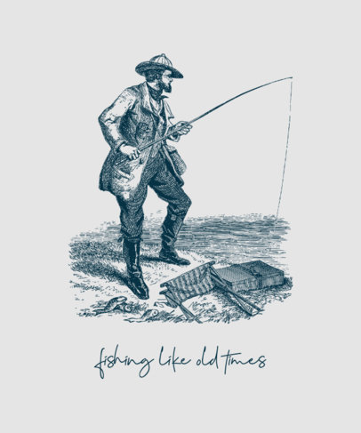 T-Shirt Design Maker Featuring Vintage Fishing Graphics