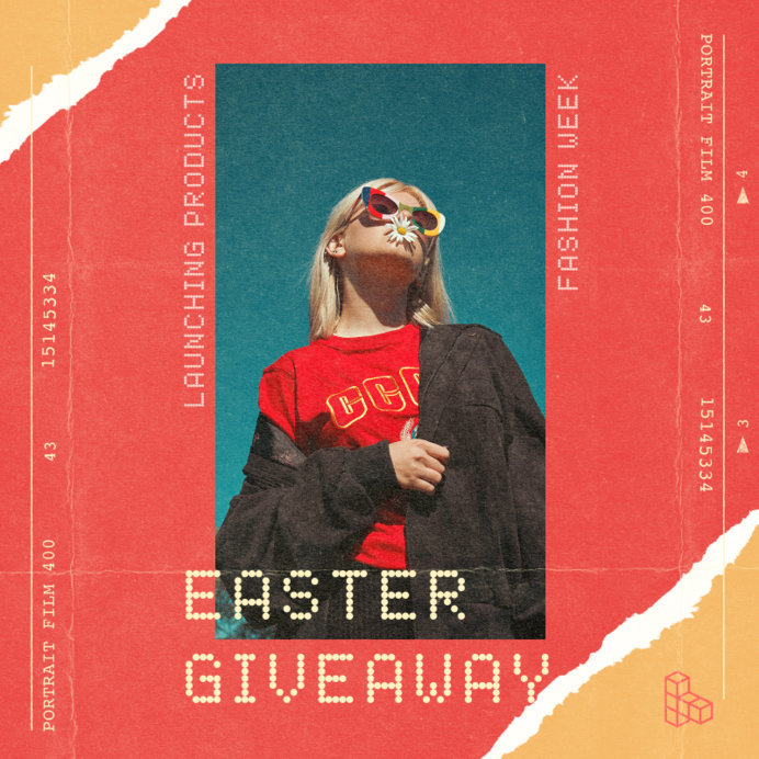 Vintage Instagram Post Maker for an Easter Giveaway