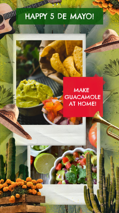 Instagram Story Creator for a Guacamole Recipe for 5 de Mayo