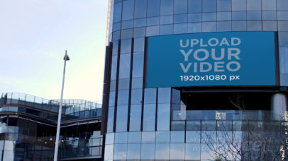 Video of a Billboard on a Modern Building