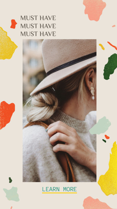 Abstract Instagram Story Maker Featuring Colorful Paint Stains 