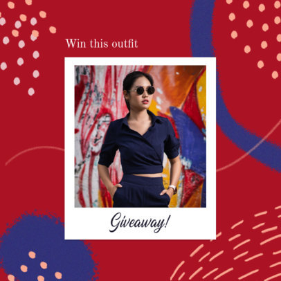 Fun Abstract Instagram Post Template for a Giveaway Announcement 2439j