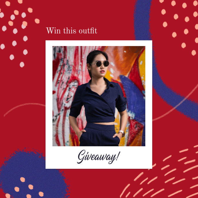 Fun Abstract Instagram Post Template for a Giveaway Announcement