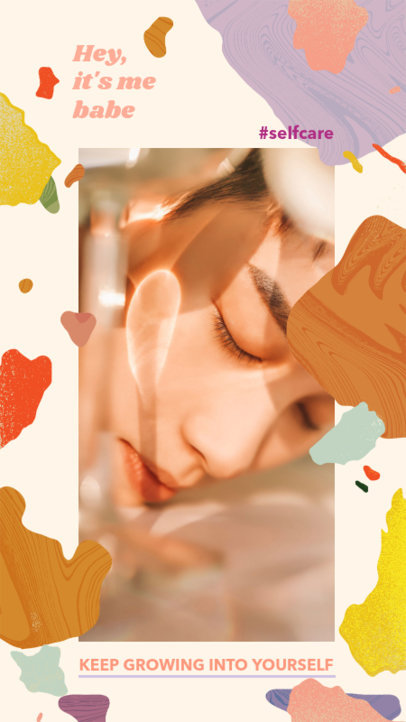 Colorful Instagram Story Design Template With Textured Paint Stain Graphics 