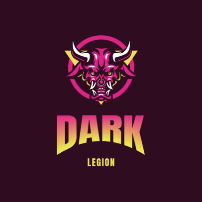 Logo Maker for a Gaming Squad Featuring a Demonic Face Graphic