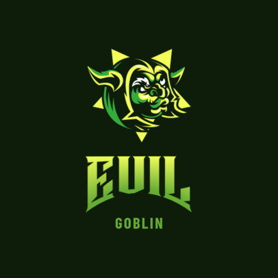Gaming Logo Template with an Evil Character Graphic