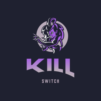 Logo Creator for a Gaming Channel Featuring an Evil Female Character