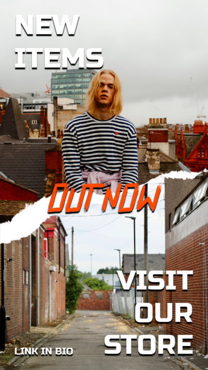 Instagram Story Maker For a Streetwear Brand Featuring a Scrap Paper Texture