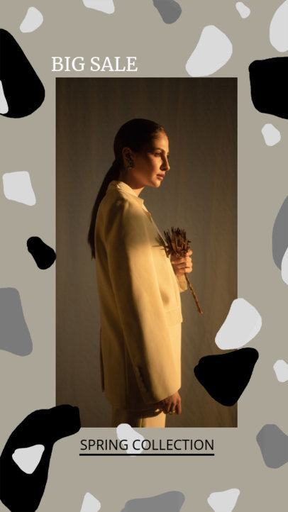 Minimal Instagram Story Maker for a Fashion Sale Featuring Abstract Graphics