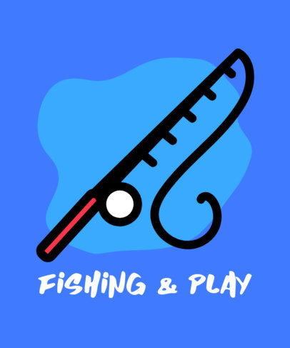 T-Shirt Design Creator Featuring a Fishing Rod Graphic