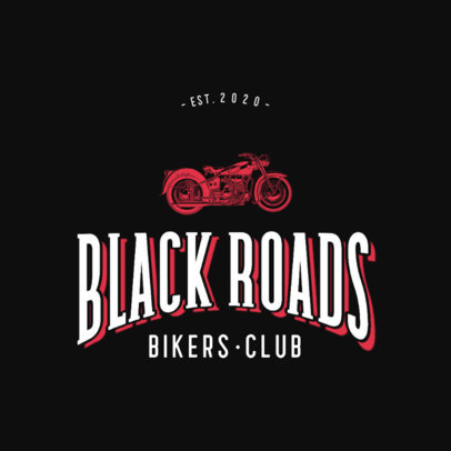 Logo Template For a Bikers Club Featuring a Vintage Look