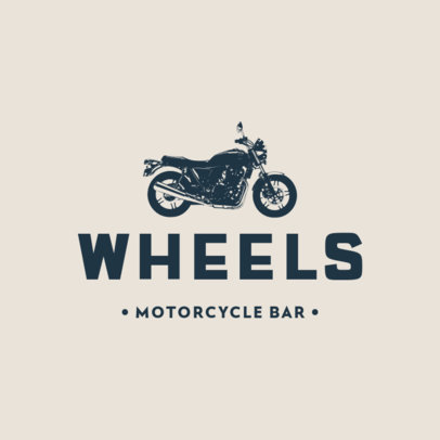 Bikers Bar Logo Template Featuring Motorcycle Icons