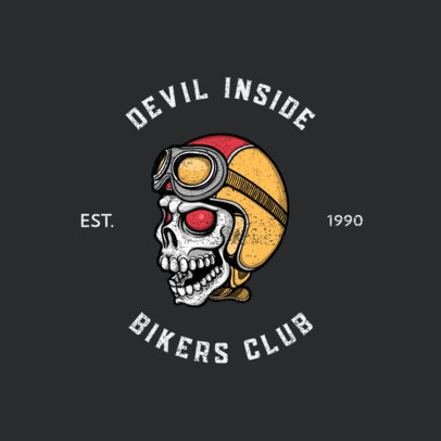Vintage Logo Template for a Bikers Club Featuring Tough Graphics