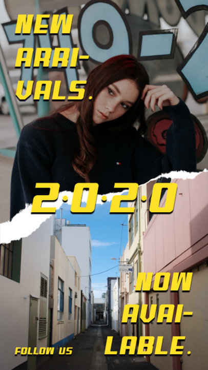 Streetwear Brand Instagram Story Creator Featuring a Scrap Texture