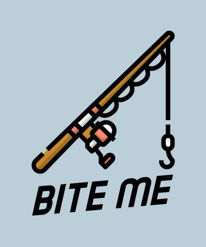 T-Shirt Design Template Featuring a Fishing Rod 758e-el1