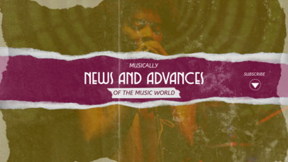 Music-Themed YouTube Banner Creator Featuring an Analogue Texture 2444h