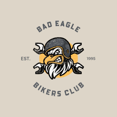 Bikers Club Logo Maker Featuring an Aggressive Eagle Graphic