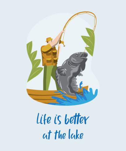 T-Shirt Design Creator Featuring Fisherman Illustrations