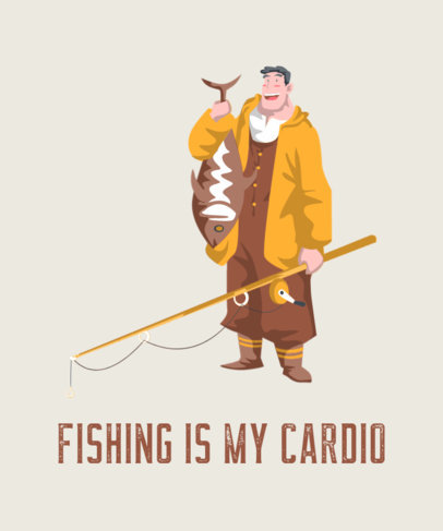 T-Shirt Design Maker with a Smiling Fisherman Illustration