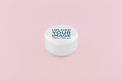 Mockup of a Plastic Jar for Cosmetics Placed on a Flat Surface