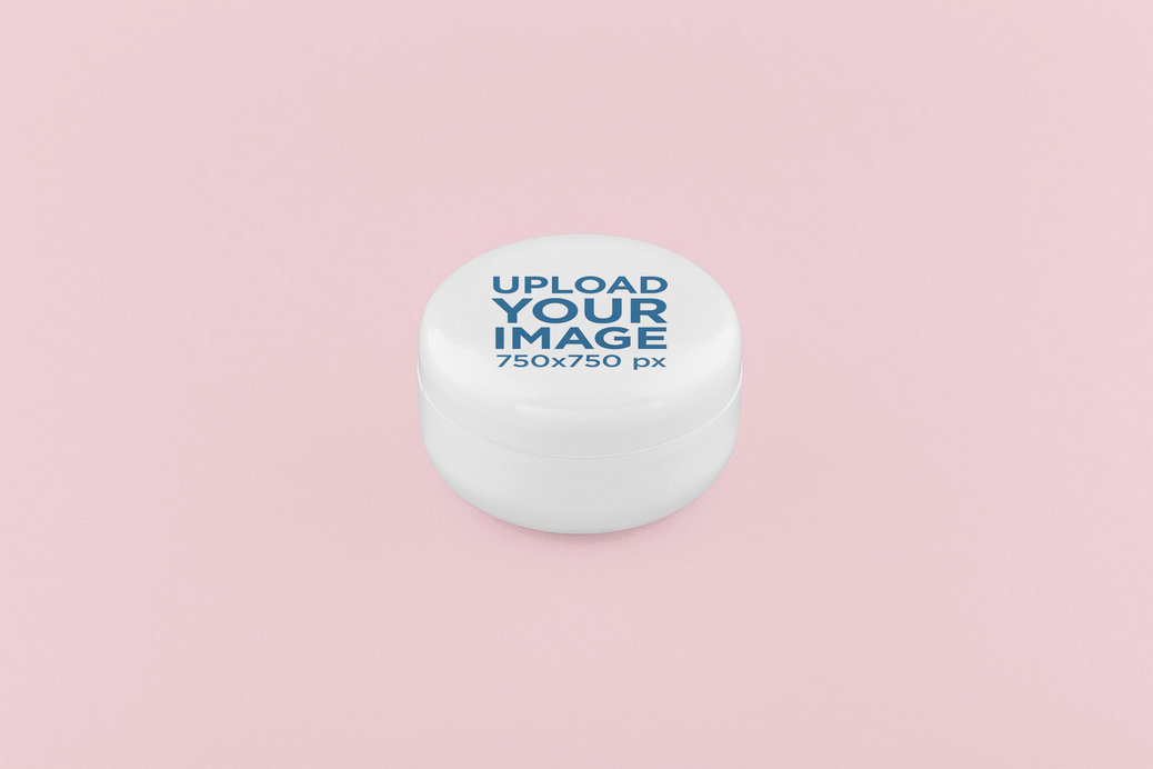 Mockup of a Plastic Jar for Cosmetics Placed on a Flat Surface