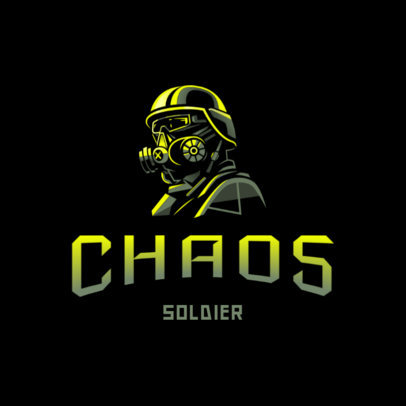 Logo Creator Featuring a Soldier with a Gas Mask