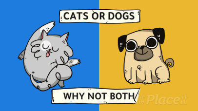 Animated YouTube Ad Video Maker Featuring a Cartoonish Cat and Dog 