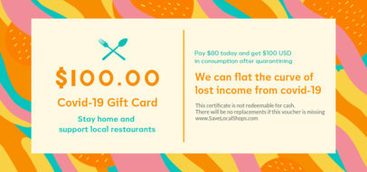 Restaurant Gift Certificate Design Template to Use During Quarantine