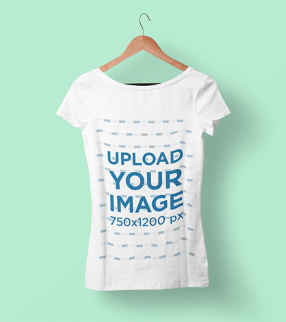 Mockup of a Women's Tee on a Clothes Hanger 3666-el1