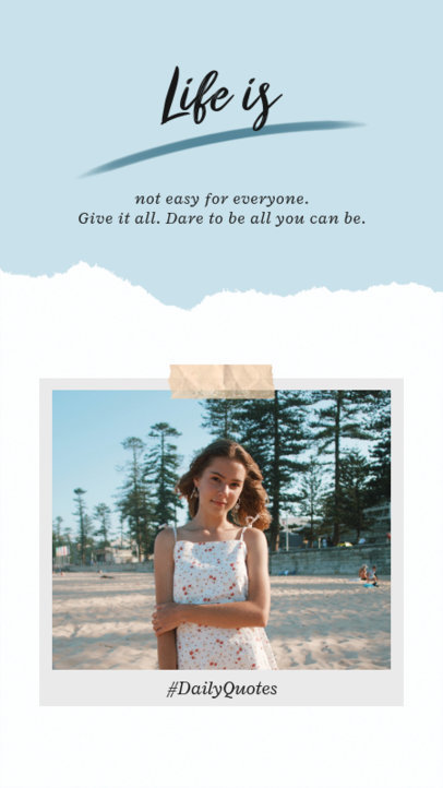 Instagram Story Design Maker with an Inspirational Quote