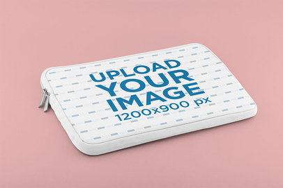 Mockup Featuring a Laptop Sleeve on a Solid Surface