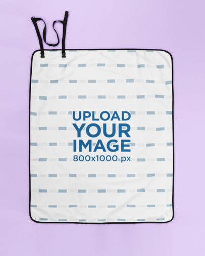 Picnic Blanket Mockup Featuring a Customizable Background