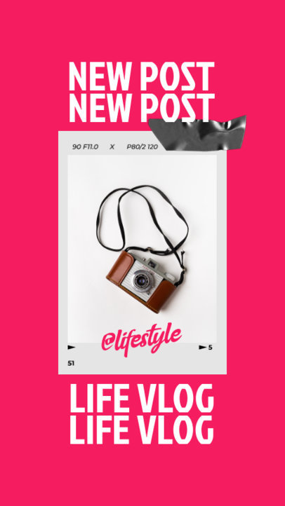Modern Instagram Story Maker for a Vlog Featuring a Picture of a Camera