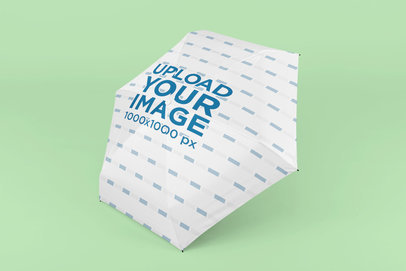 Umbrella Mockup Featuring a Plain Color Backdrop 33402