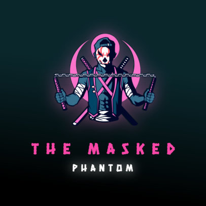 Gaming Logo Maker Featuring Illustrated Ninja Characters 