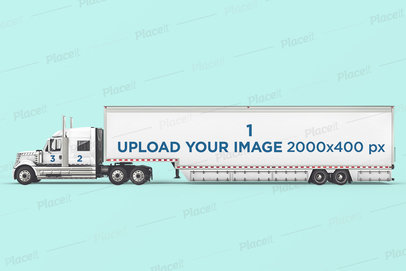 Vehicle Wrap Mockup Featuring a Long Trailer Truck 3606-el1