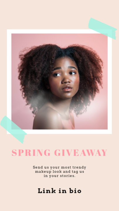 Instagram Story Maker for Makeup Enthusiasts Featuring Minimal Picture Frames With Tape 929-el1