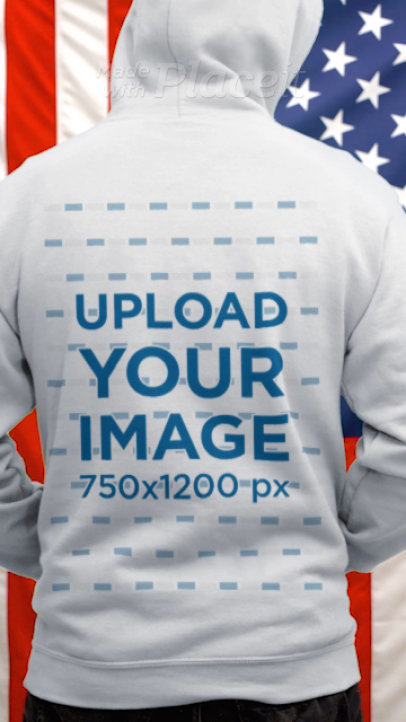 Back-View Video of a Man Wearing a Hoodie on 4th of July