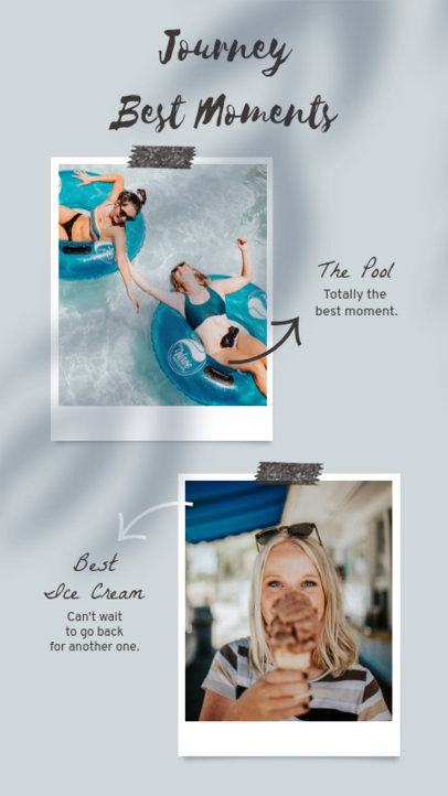 Instagram Story Design Template with Picture Frames and Notes