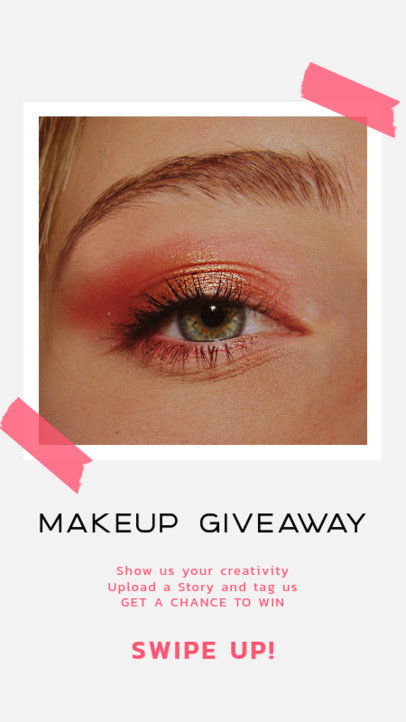 Minimal Makeup-Themed Instagram Story Template for an Online Giveaway