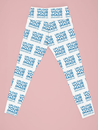 Flat-Lay Mockup of a Pair of High-Waisted Leggings