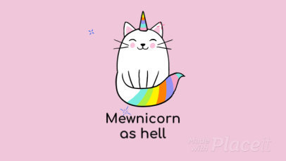Pets Video Intro Maker with an Animated Unicorn Kitty