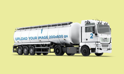 Partial Vehicle Wrap Mockup Featuring a Tank Truck 