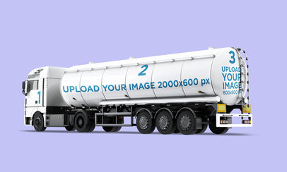 Vehicle Wrap Mockup Featuring a Tanker Truck 