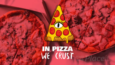 Foodie Intro Maker Featuring a Cartoonish Slice of Pizza 1366