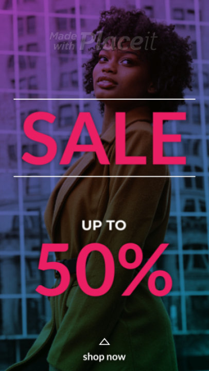 Instagram Story Video Template for a Fashion Sale Featuring Sliding Animations