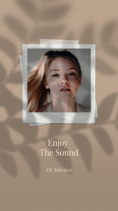 Simple Instagram Story Template Featuring a Quote and Leaf Shadows